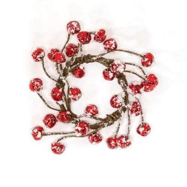 Joyful Red Jingle Bells w Snow Candle Ring 35 - The Fox Decor